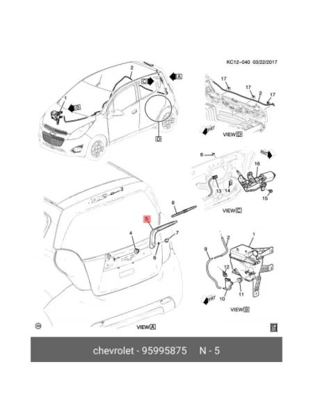 GM/Opel/Chevrolet Держатель щетки стеклоочистителя [ORG]