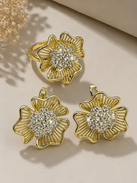 Серьги и кольцо комплект бижутерия Safica