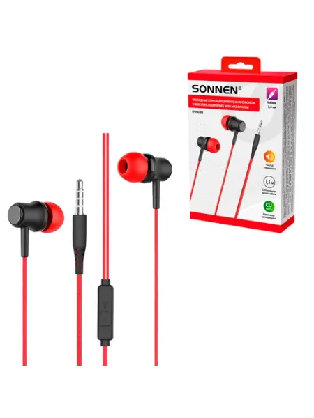 Наушники SONNEN EP-H47RB проводные внутриканальные