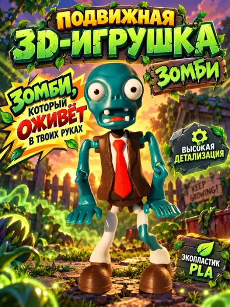 Растения против зомби игрушка 3д зомби ASDAMA 3D