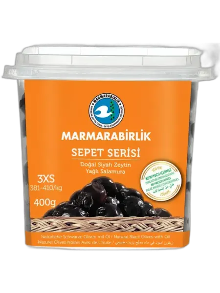 Маслины вяленые в масле 3XS SEPET SERISI 400гр Marmarabirlik