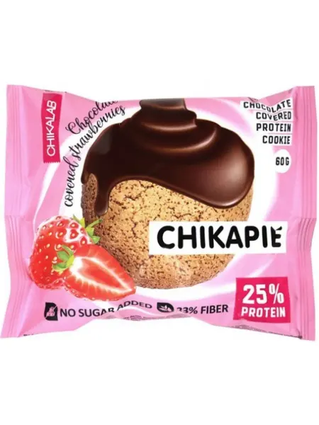Протеиновое печенье CHIKALAB глазированное с начинкой Клубн