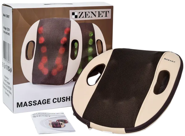 Массажная подушка спинка ZENET ZET-728, шиацу, с ИК прогревом