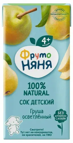 ФрутоНяня сок со вкусом "груши" 10 тетрапакетов 0.2л