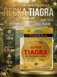 Флюорокарбоновая леска для рыбалки, размотка: 100 м, толщина: 0.25 мм