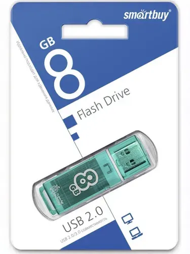 SmartBuy 8 ГБ USB-флеш-накопитель Glossy (SB8GBGS-G), USB 2.0, до 25 Мб/сек, Пластик, зеленый