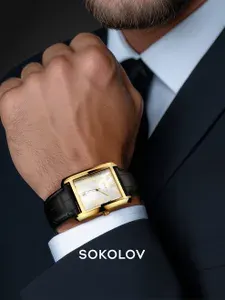Часы мужские наручные SOKOLOV стальные кварцевые на кожаном ремне 614.78.00.600.04.01.3