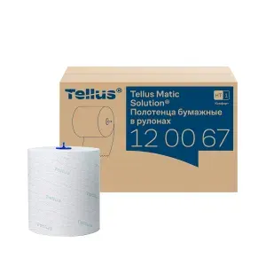 Полотенца бумажные рулонные Tellus (Tork) Matic, Advanced, система H1, 150 метров, 2 сл., белые, 1 рулон (арт: 120067)