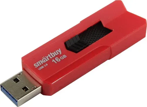 SmartBuy 16 ГБ USB-флеш-накопитель (SB16GBST-R3), USB 3.1, до 75 мб/сек, Пластик, красный