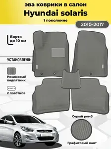Автомобильные эва коврики HYUNDAI SOLARIS 1, ева в машину с бортами