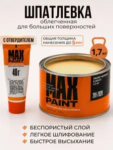 Шпатлевка автомобильная облегченная Max Paint Light Weight Putty 1,7 кг