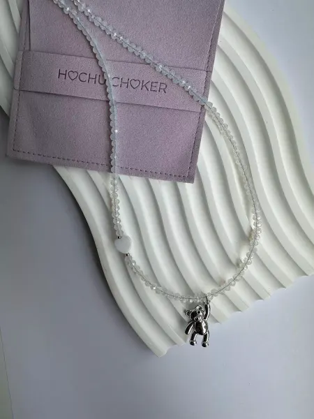 HOCHU CHOKER Колье с подвеской мишка и сердечком