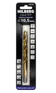 Сверло спиральное Hilberg Cobalt 5% TOP 10.5*133(87) мм, с центрирующим острием и трехгранным хвостовиком