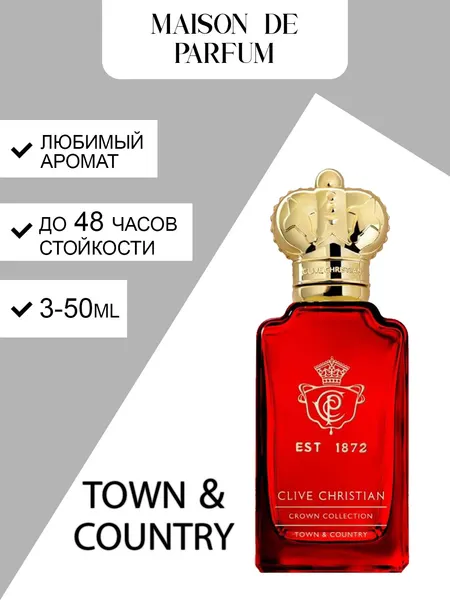 Clive Christian Town & Country, унисекс духи, элегантный древесно-пряный аромат, премиальная парфюмерная вода.