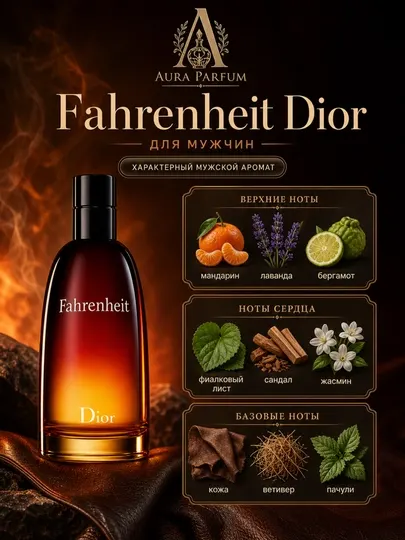 Духи Fahrenheit Christian Dior мужской парфюм, духи для мужчин, аромат на любой сезон