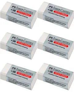 Набор 6 шт Ластик Faber-Castell "Dust Free" прямоугольный, картонный футляр, 41*18,5*11,5 мм для карандаша