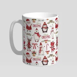 Кружка, принт, merry christmas, в белой подарочной коробке