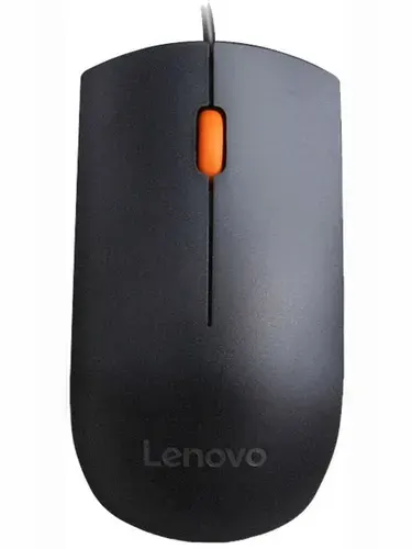 Мышь компьютерная игровая мышка Lenovo 300 черный/оранжевый оптическая 1600dpi USB для ноутбука 2but (GX30M39704)