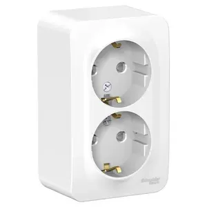 РОЗЕТКА двойная с заземлением со шторками, ИЗОЛ.ПЛ., 16А, 250В, БЕЛЫЙ Systeme Electric Blanca