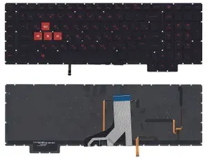 Клавиатура для ноутбука HP Omen 17-AN000 черная с красной подсветкой