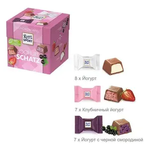 Шоколадные конфеты RITTER SPORT "JOGHURT SCHATZ", набор 3 вкуса, 22 конфеты, 176 г (624670)