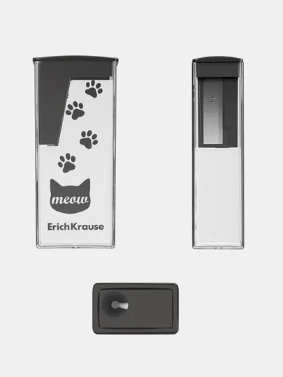 Точилка пластиковая ErichKrause City, Meow, с контейнером, ассорти