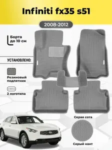 Автомобильные ЭВА коврики Infiniti Fx35 2 поколения 2008-2012 c бортами