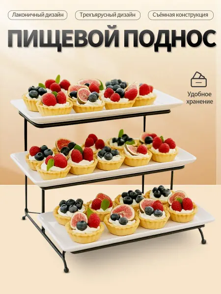 Подставка для закусок и десертов на три яруса