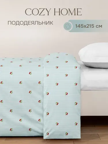 Cozy Home, Пододеяльник Поплин 215х145, Вишневая полоска/Cherry stripe