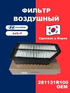 Фильтр воздушный Hyundai Kia для Hyundai Accent Solaris, Veloster Verna, Kia Rio 3 Soul, Хендай Киа Риа 3 Акцент Солярис 281131R100