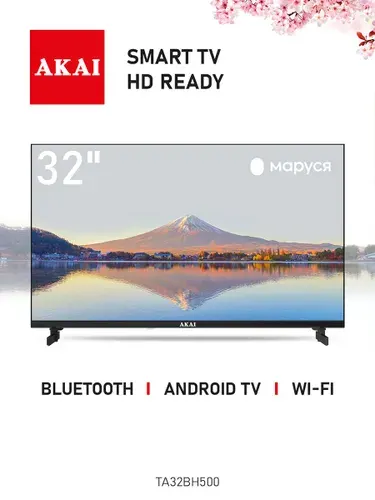 AKAI Телевизор 32 дюйма Смарт ТВ TA32BH500 / Android, Wi-Fi, Bluetooth 32″ HD, черный