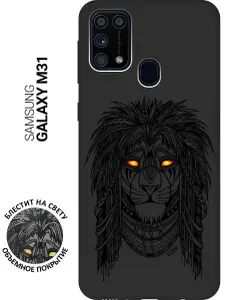 Ультратонкая защитная накладка Soft Touch для Samsung Galaxy M31 с 3D принтом "Grand Leo" черная