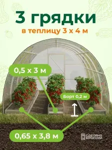 Комплект грядок в теплицу оцинкованный 3х4 метра