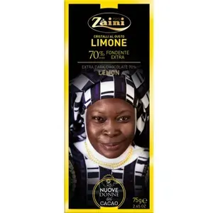 Темный шоколад Zaini 70% какао "Women of cocoa" со вкусом лимона, 75г