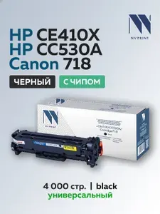 Картридж NV Print CE410X/CC530A/718Bk принтеров HP, Canon, универсальный с чипом