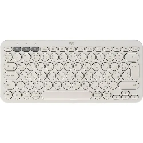 Клавиатура беспроводная Logitech K380, White, Bluetooth, заводская РУС гравировка, 920-009589