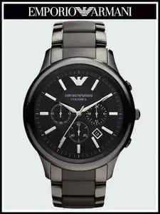 Мужские наручные часы Emporio Armani черные кварцевые керамические