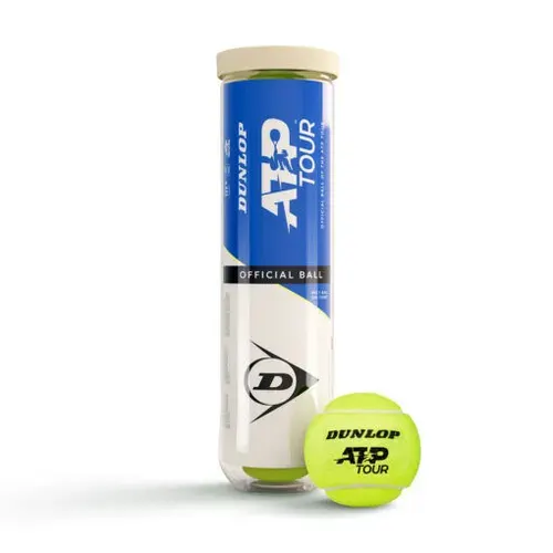 Теннисный мяч для большого тенниса Dunlop ATP Tour (Данлоп ЭйТиПи Тур), 4 шт. в пластиковой банке
