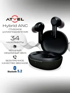 Наушники беспроводные ATVEL TWS Tune S5 Pro с улучшенным шумоподавлением, превосходным качеством звонков и увеличенным временем работы. Товар уцененный