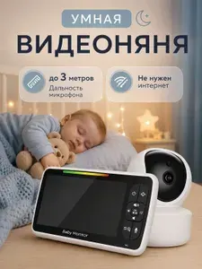 Видеоняня с монитором без wifi, умная видеоняня baby monitor