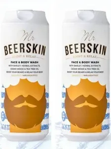 Mr.Beerskin Гель для лица и тела очищающий расслабляющий 440мл, 2 штуки