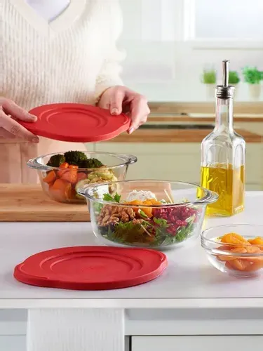 Жаропрочная форма, кастрюля для запекания с серый крышкой Borcam NON STICK 2000 мл, прозрачная. Форма для запекания, выпечки. В брендовой упаковке. Турция.