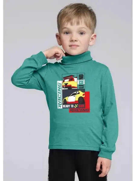 CLEVER WEAR Водолазка детская из хлопка с принтом
