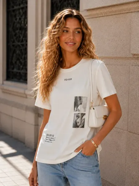 CLEVER WEAR Футболка с принтом хлопок
