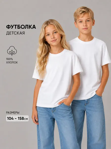 CLEVER WEAR Футболка детская базовая однотонная подростковая