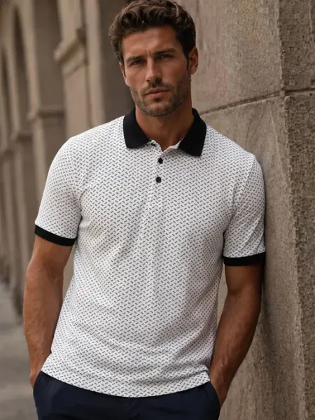 CLEVER WEAR Футболка поло с коротким рукавом и воротником