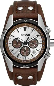 Часы мужские Fossil / Часы наручные водонепроницаемые кварцевые спортивные с кожаным ремешком большие круглые
