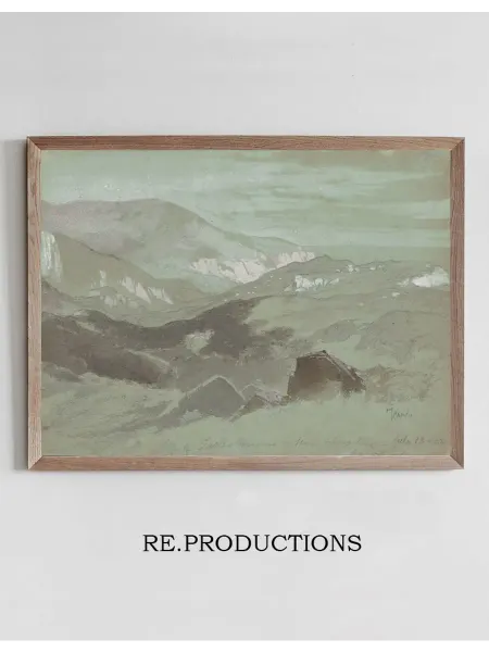 Re.productions Постер Cliffs of Ecclesbourne Near Hastings - Thomas Moran