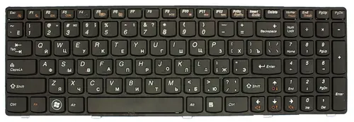 Клавиатура для ноутбука Lenovo G570, G770, Z560 черная с черной рамкой