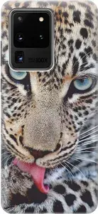 Ультратонкий силиконовый чехол-накладка для Samsung Galaxy S20 Ultra с принтом "Леопард"